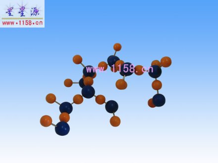 冰(H2O)分子晶体棍球模型 