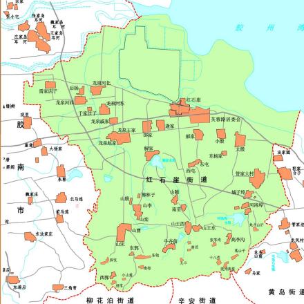 红石崖街道辖区村居地理位置