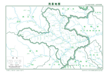  茂县标准地图自然地理版