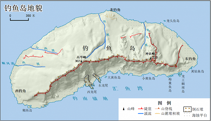  钓鱼岛地貌图，图片来源：自然资源部