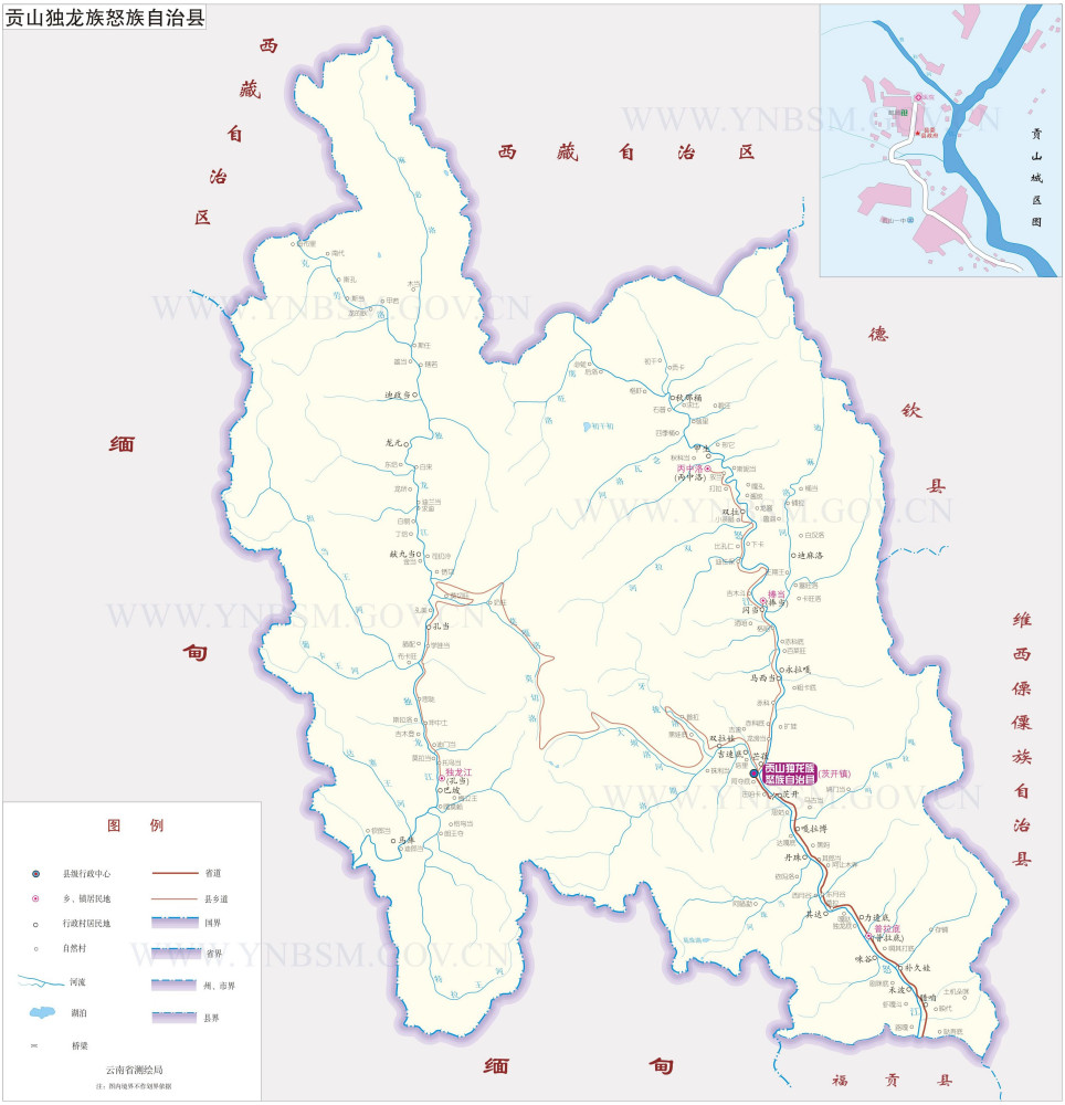 贡山独龙族怒族自治县地图