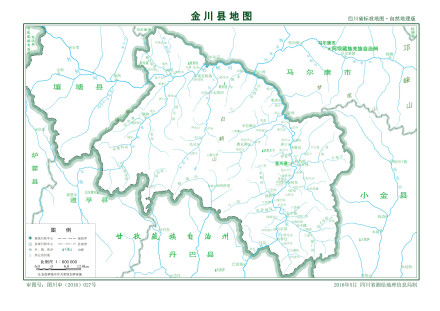 金川县标准地图自然地理版