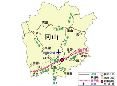 冈山县交通图