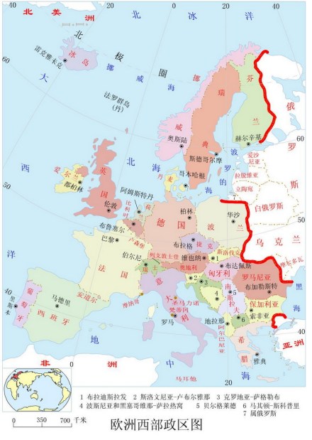 欧洲西部政区图