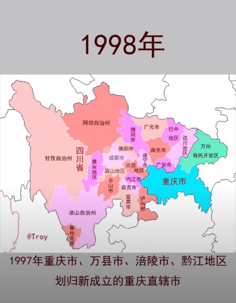 1997年重庆市成立重庆直辖市