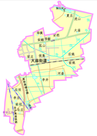 2018年后大庙街道政区图（现行）