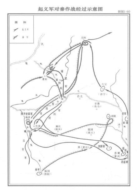 起义军对秦作战示意图 