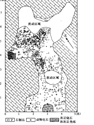 龙牙洞第4 上部遗迹及遗物分布状况