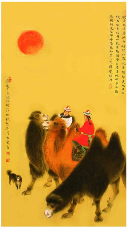 戈壁旭日图68cm×120cm