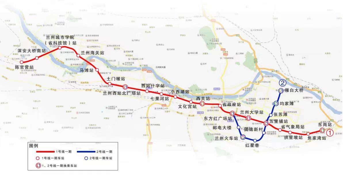 兰州轨道交通线路图