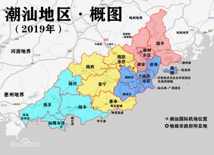 潮汕四市地图