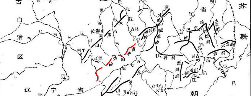 吉林哈达岭位置示意图