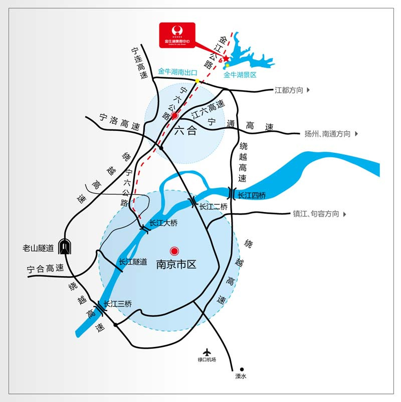 金牛湖周边道路示意图