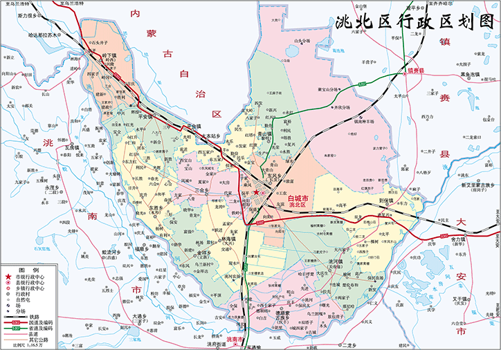 洮北区行政区划图