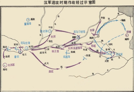 汉军进攻时期作战经过示意图