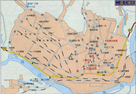 二道江区城区地图