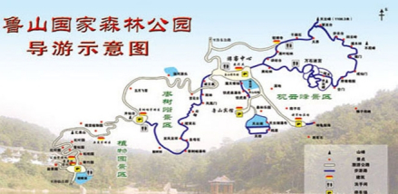 山东鲁山国家森林公园导游示意图