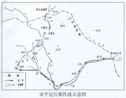 宋平后蜀作战示意图 