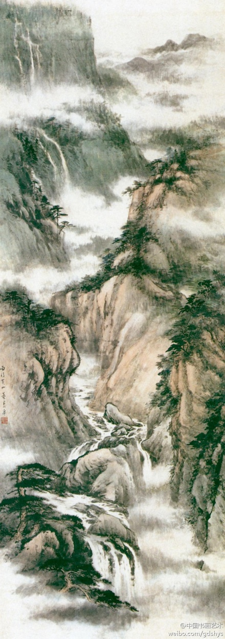 董寿平中期作品《雨后黄山》