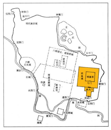 南京明城墙皇城与京城平面示意图