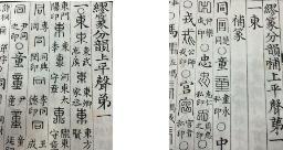 左：桂馥《缪篆分韵》；右：伊秉绶本。均为嘉庆元年（1796）本