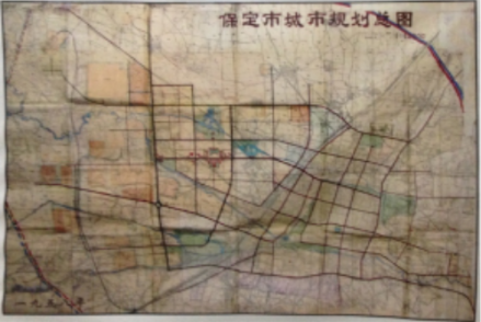 1958年，吴良镛带队制作保定市城市规划总图 