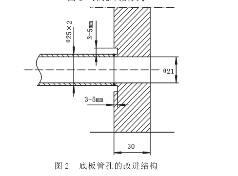 图2  底板管孔的改进结构