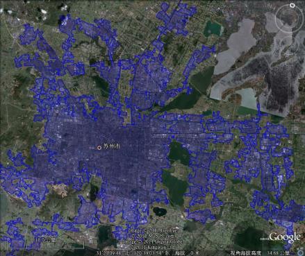 网上流传的所谓“谷歌地球测算城市建成区”
