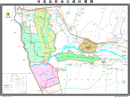 可克达拉市行政区划图