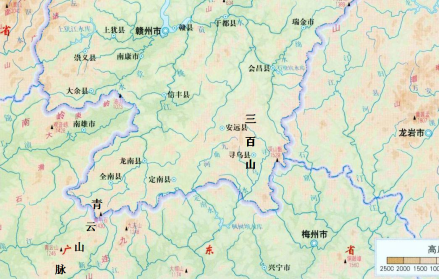 三百山国家森林公园海拔高度图