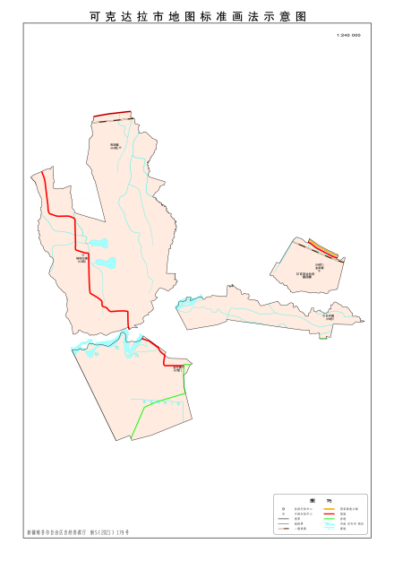 可克达拉市标准地图