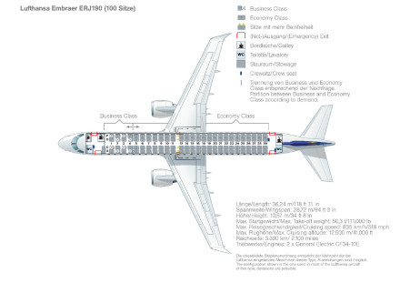 巴西航空工业公司E190座位图